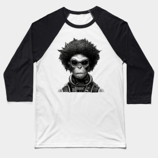 Afro Space Monkey Baseball T-Shirt